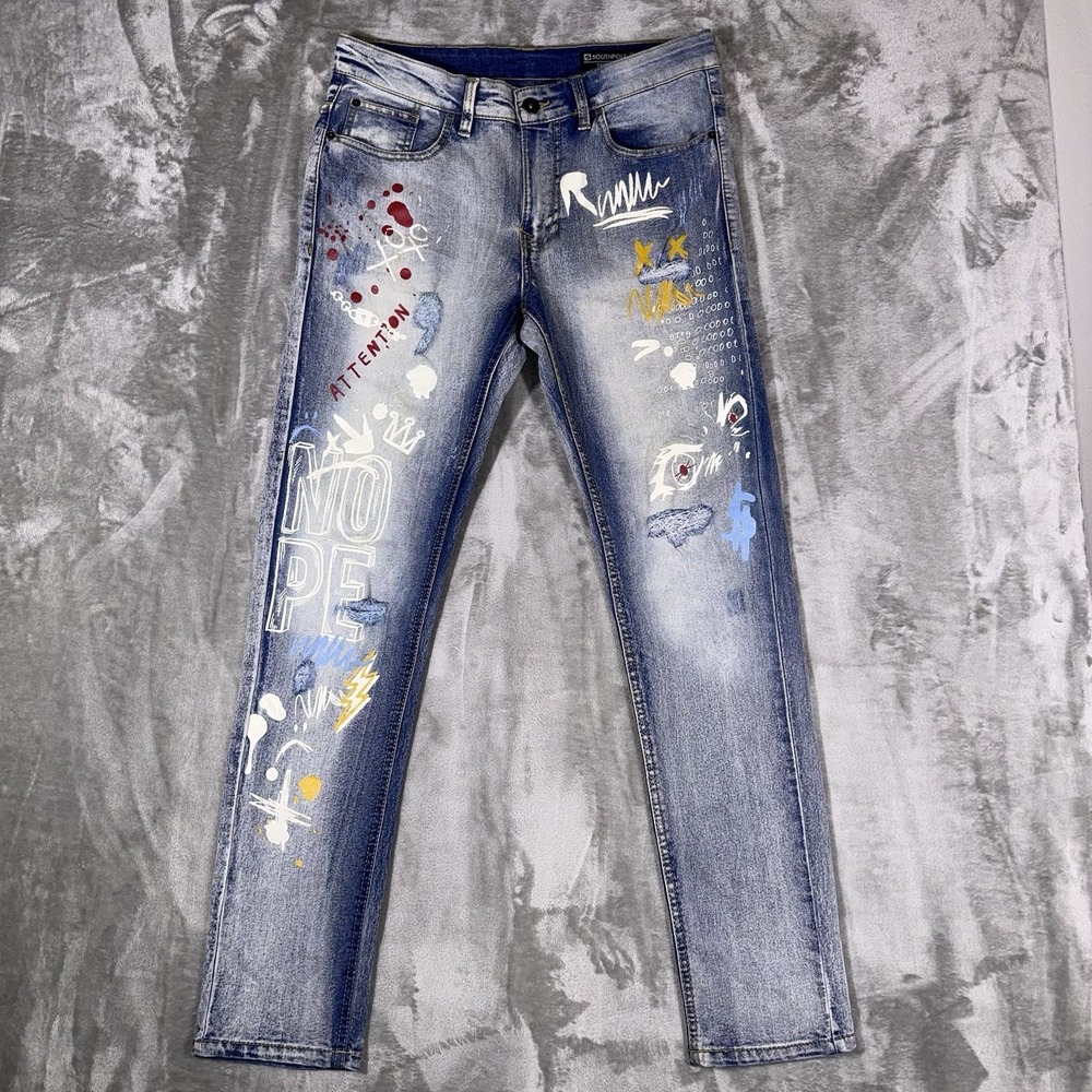 Southpole Jeans Skinny 32X32 Denim Stretch Distressed Slim Fit 90s Retro Y2K